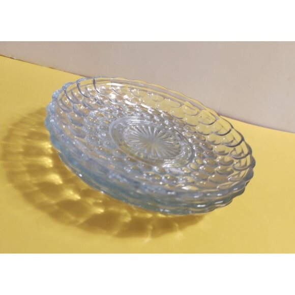 Anchor Hocking, Blue Bubble Glass, 6.5 inch Salad Plate, Blue Hobnail Style - Picture 8 of 9